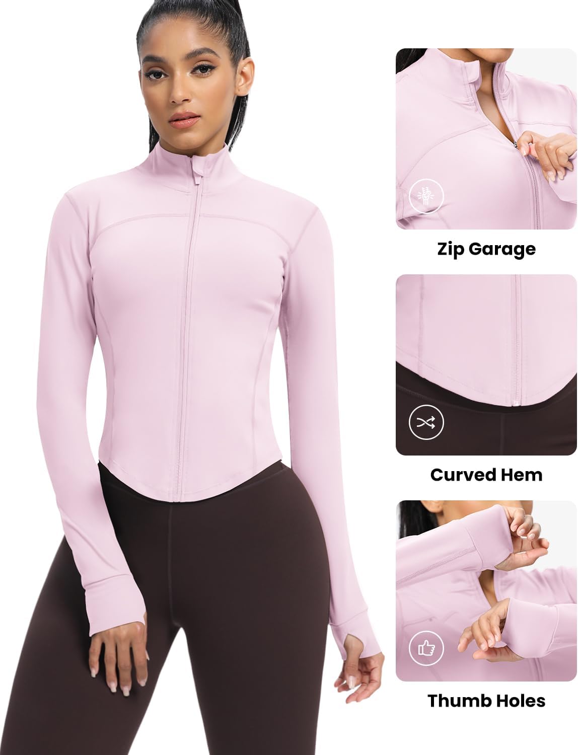 Detalle 1 de AVGO Women's Cropped Running Jacket, Nylon-Lycra