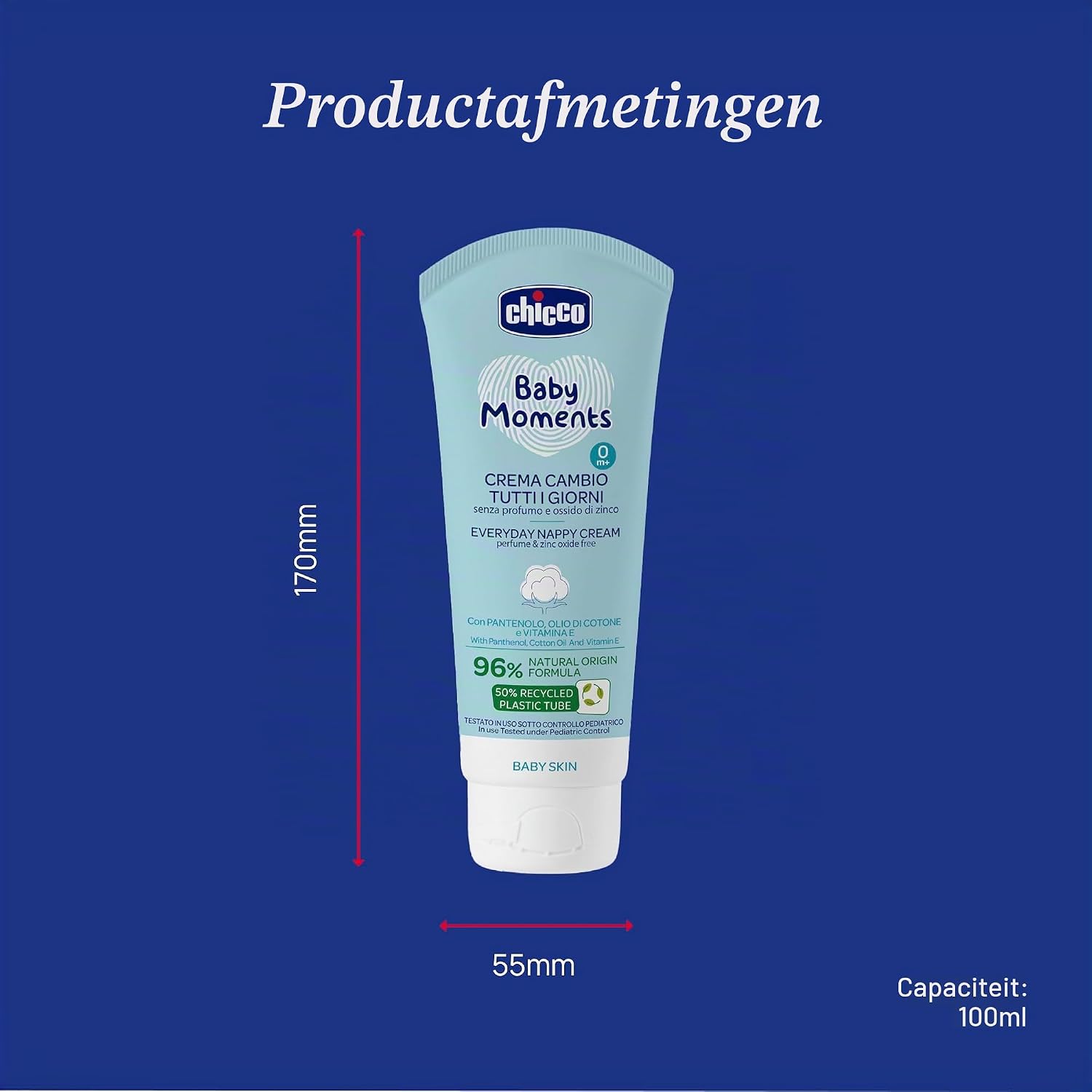 Thumbnail 5 de Chicco Baby Moments dagelijkse luiercrème, parfumvrij en met lichte textuur