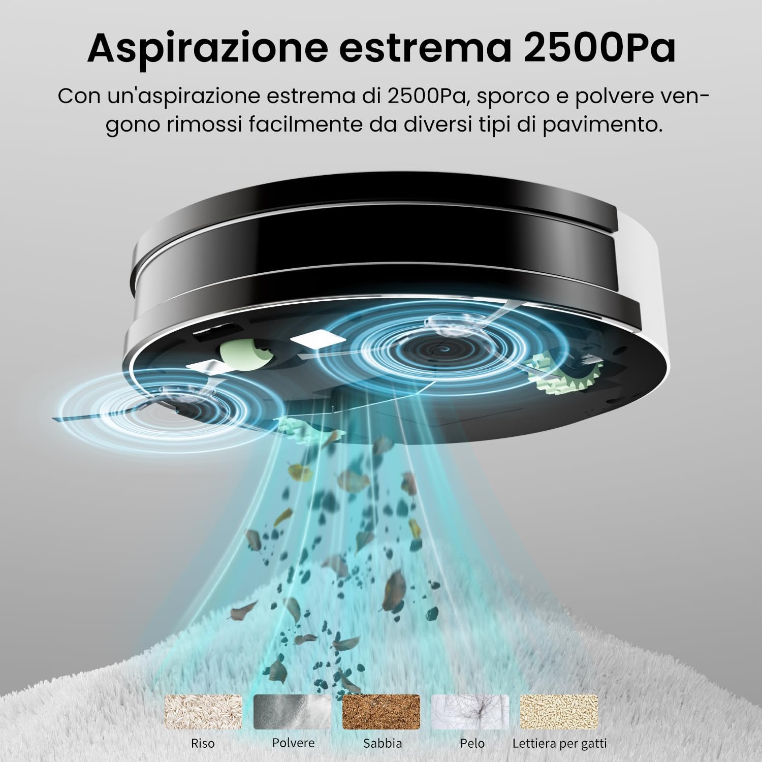 Thumbnail 3 de OKP K5: Robot aspirapolvere 2500Pa con telecomando, Wi‑Fi, Alexa e lavaggio, sottile 7,8 cm