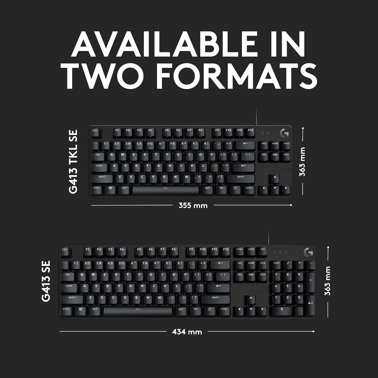 Thumbnail 6 de Logitech G G413 SE Full-Size Mechanical Gaming Keyboard (Gateron-style tactile, anti-ghosting, white backlight) – UK QWERTY, black