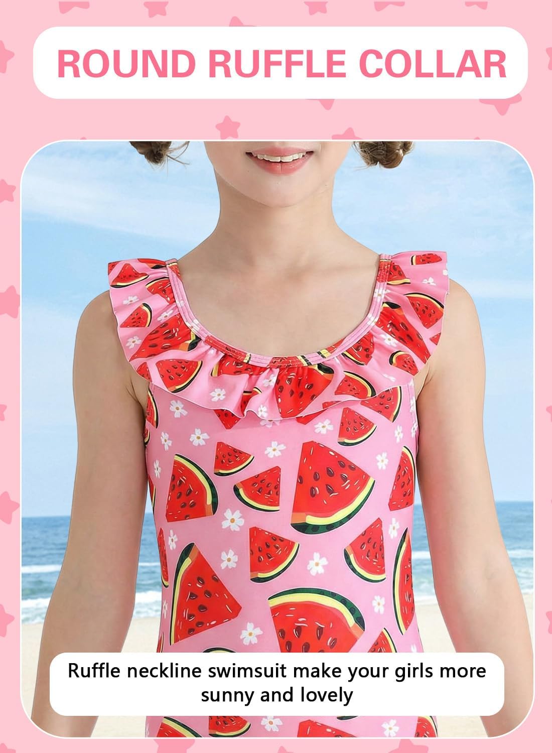 Thumbnail 2 de XiaoMoSha Girls One-Piece Swimsuit with Adjustable Straps