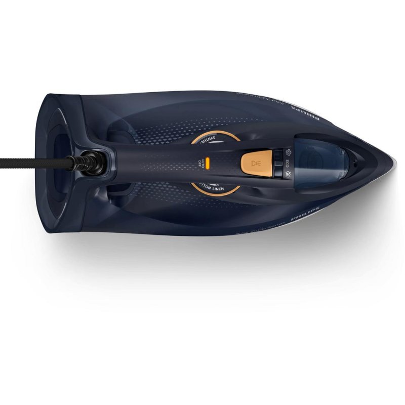Detalle de Plancha a vapor Philips 7000 series DST7060/20 con suela SteamGlide Elite, 3000 W