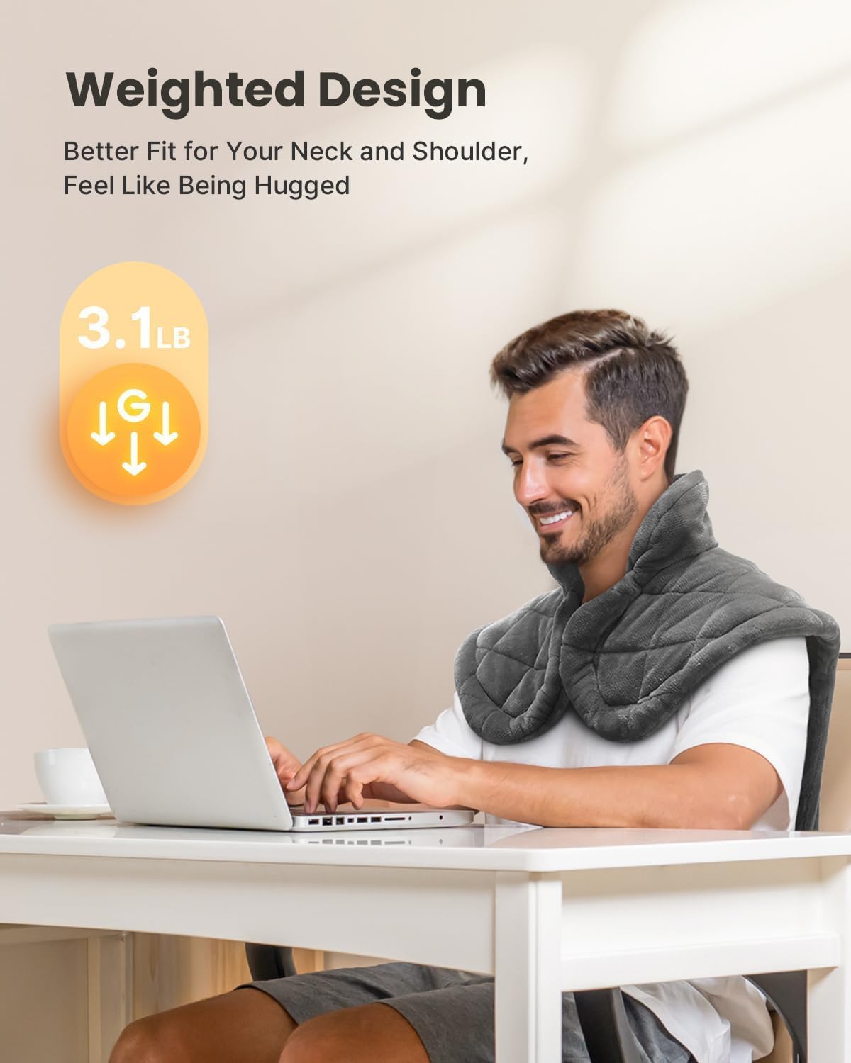 Detalle de iDOO I-HAP04 Weighted Electric Heating Pad, 24" x 33", 6 Heat Levels