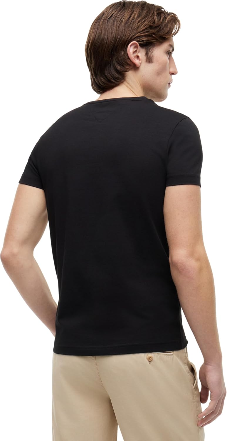 Detalle de Tommy Hilfiger Uomo T-Shirt Maniche Corte Core Stretch Slim Fit Nero M