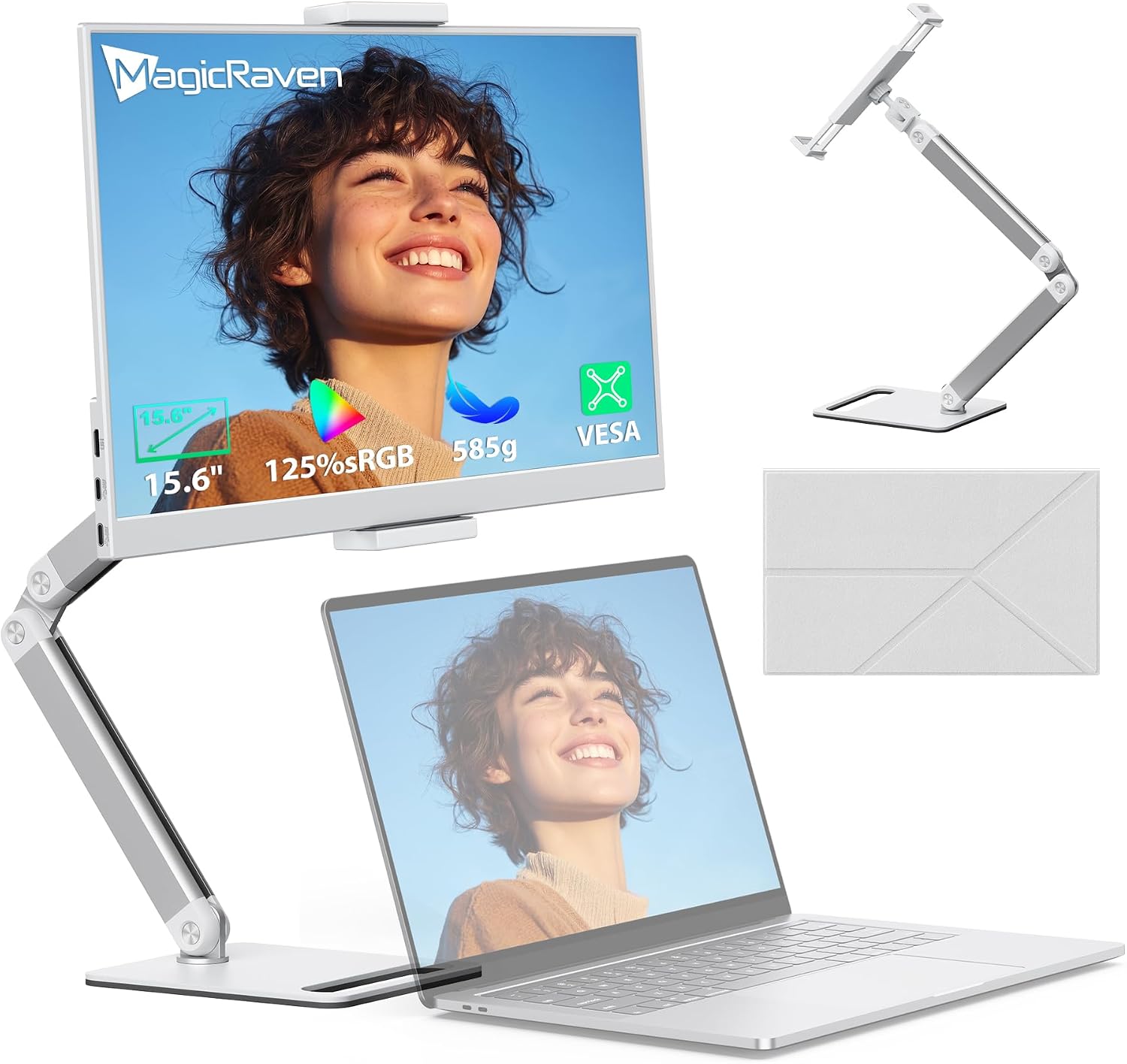 Detalle de MAGICRAVEN 15.6in Portable Monitor – Full HD IPS, Plug & Play Second Screen