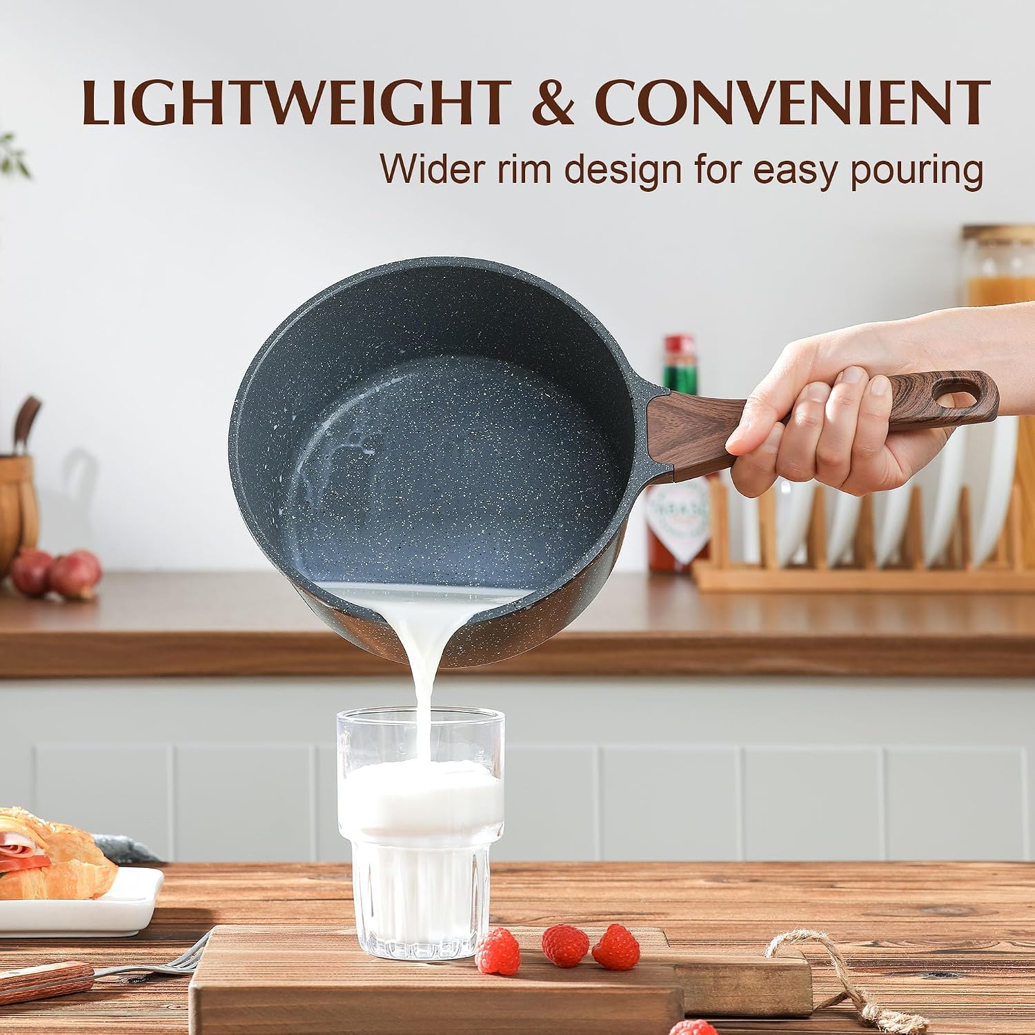 Detalle 2 de SENSARTE 7NG 18cm Non-Stick Saucepan with Swiss Granite Coating