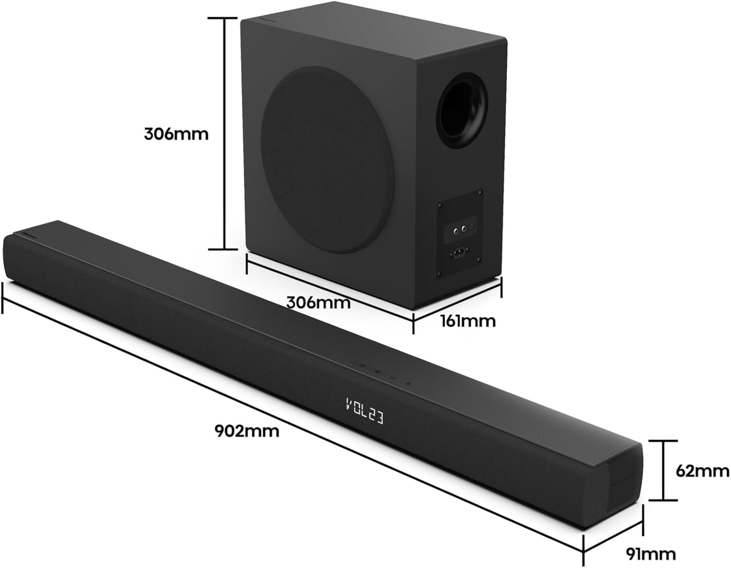 Thumbnail 4 de Hisense HS3100 3.1-Kanal Soundbar mit kabellosem 6,5"-Subwoofer, 480W max und Dolby Audio/DTS Virtual:X