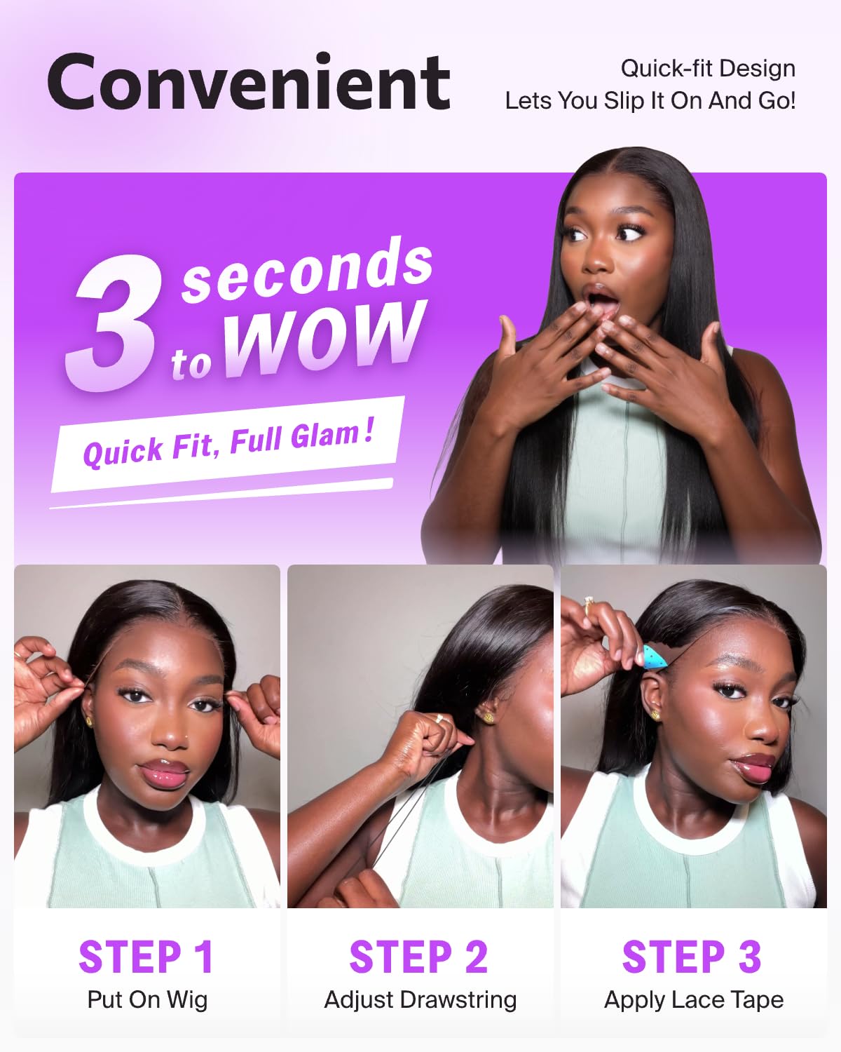 Thumbnail 3 de Megalook Hair 13x6 Glueless HD Lace Wig