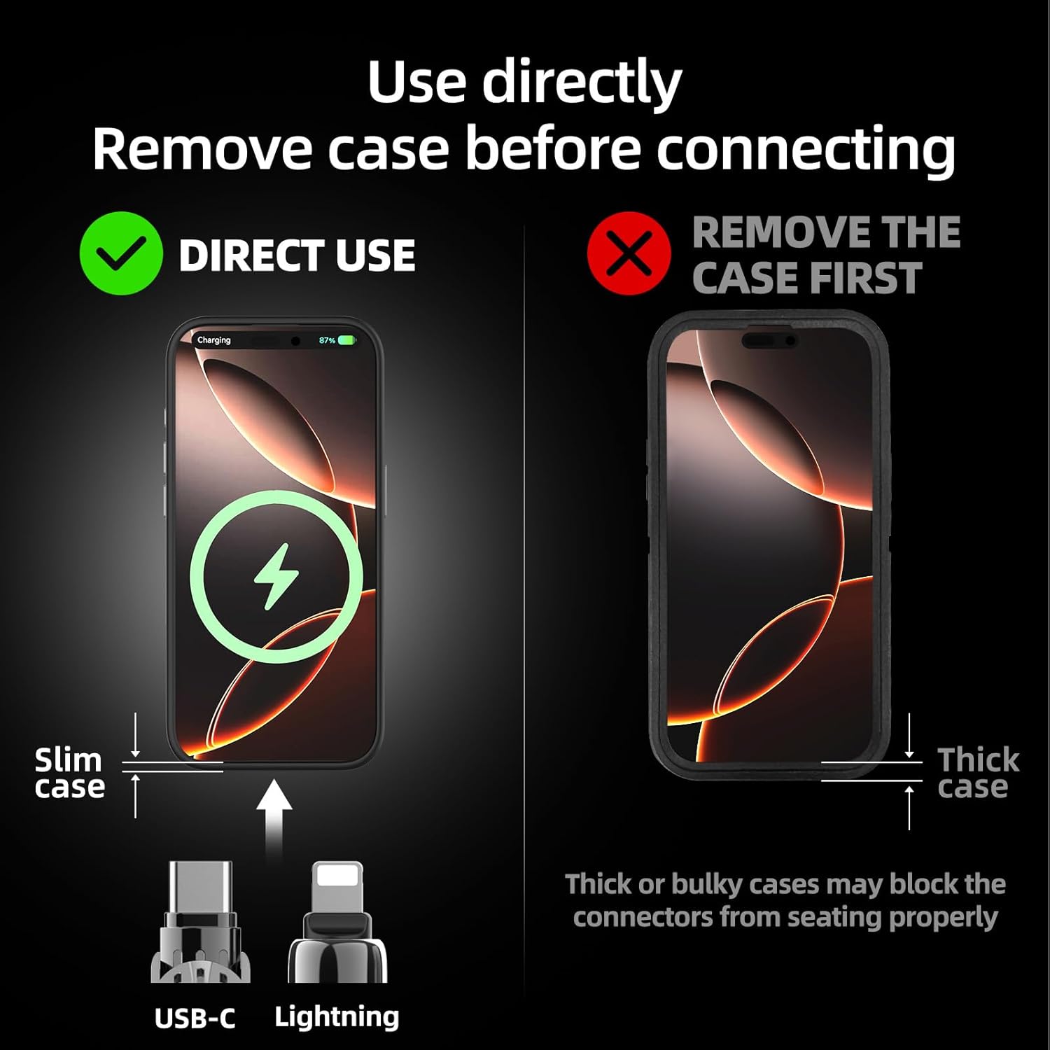 Thumbnail 6 de MFish 240W 4-in-1 Charging Cable (10FT) with Carrying Case, USB-A & USB-C to USB-C/Lightning