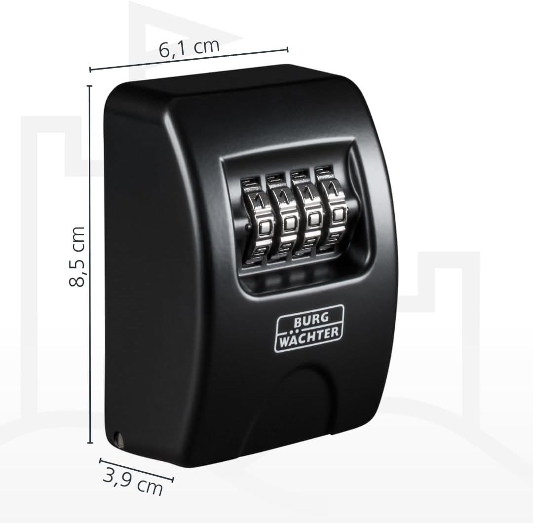 Thumbnail 1 de BURG-WÄCHTER Schlüsseltresor Key Safe 10 SB – 4-stelliger Code, Wandmontage, 85x61x39 mm, Schwarz