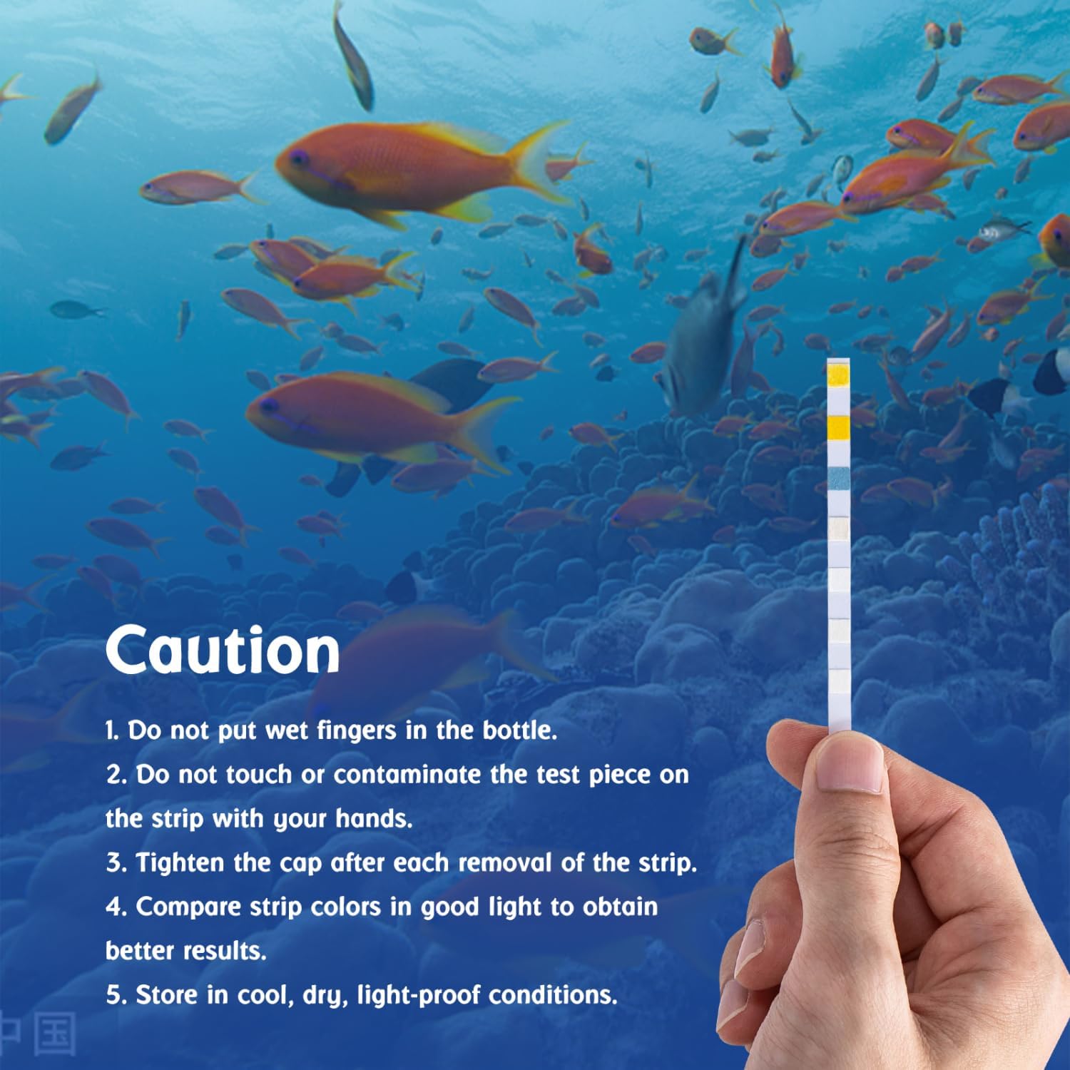 Detalle 2 de Nobleza Strisce Test Acquario 7in1 (100 pezzi) – controlli rapidi di pH, nitriti, nitrati e altri valori