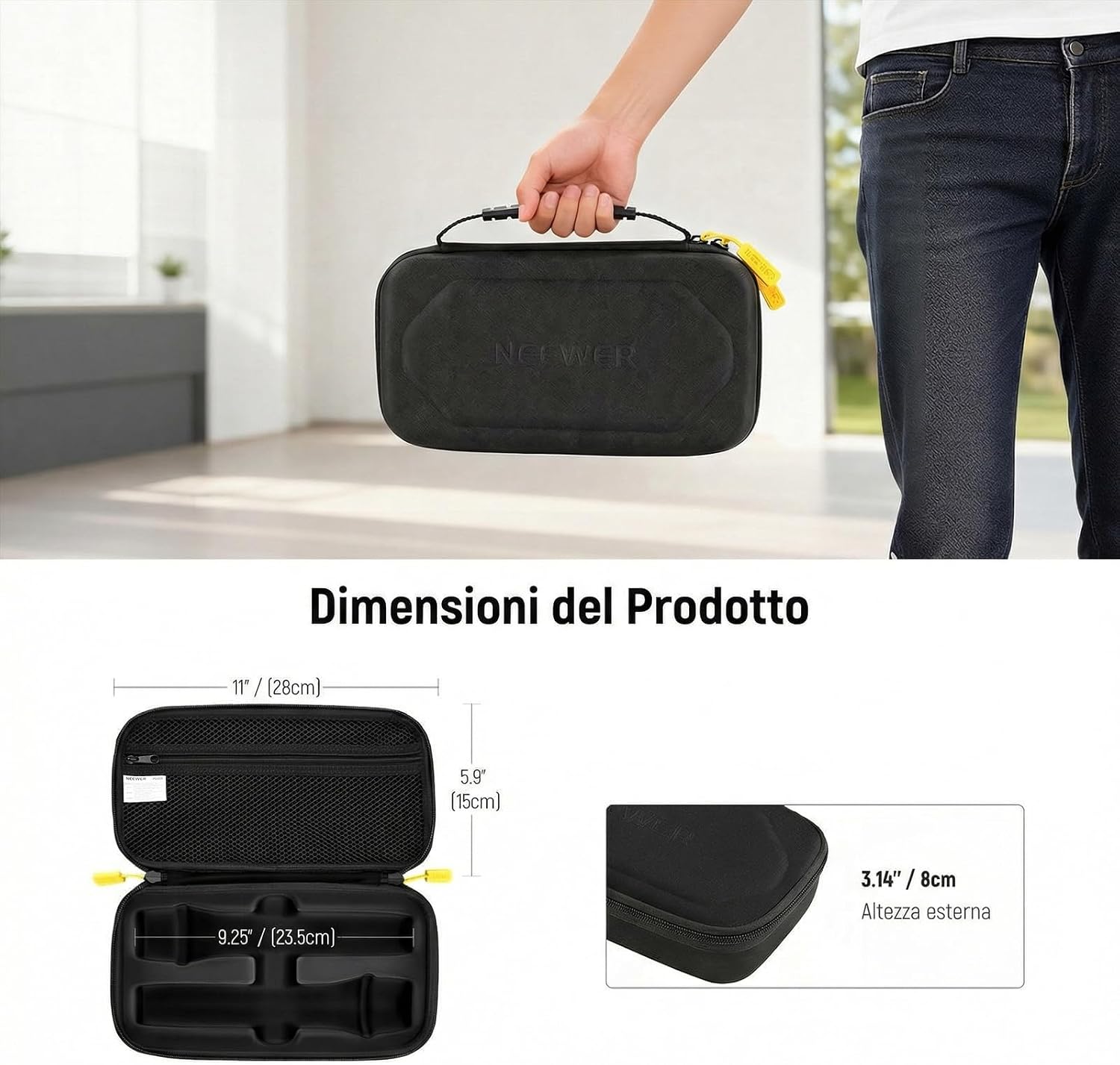 Detalle 2 de NEEWER Custodia rigida per microfono wireless PD033 per doppio sistema (JBL PartyBox)