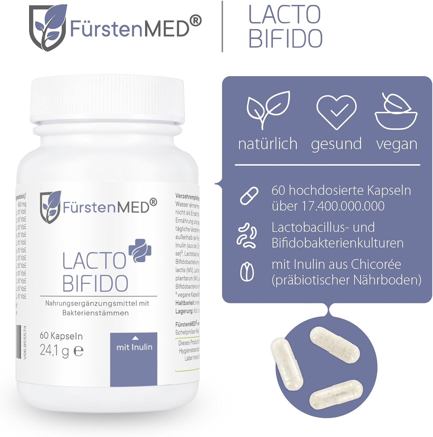 Thumbnail 1 de FürstenMED Lacto-Bifido 17,4 Mrd KbE Kapseln