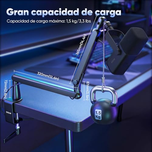 Thumbnail 6 de FIFINE Soporte de Micrófono con Brazo K658/K688 AM8/A8: estabilidad y gestión de cables para tu escritorio
