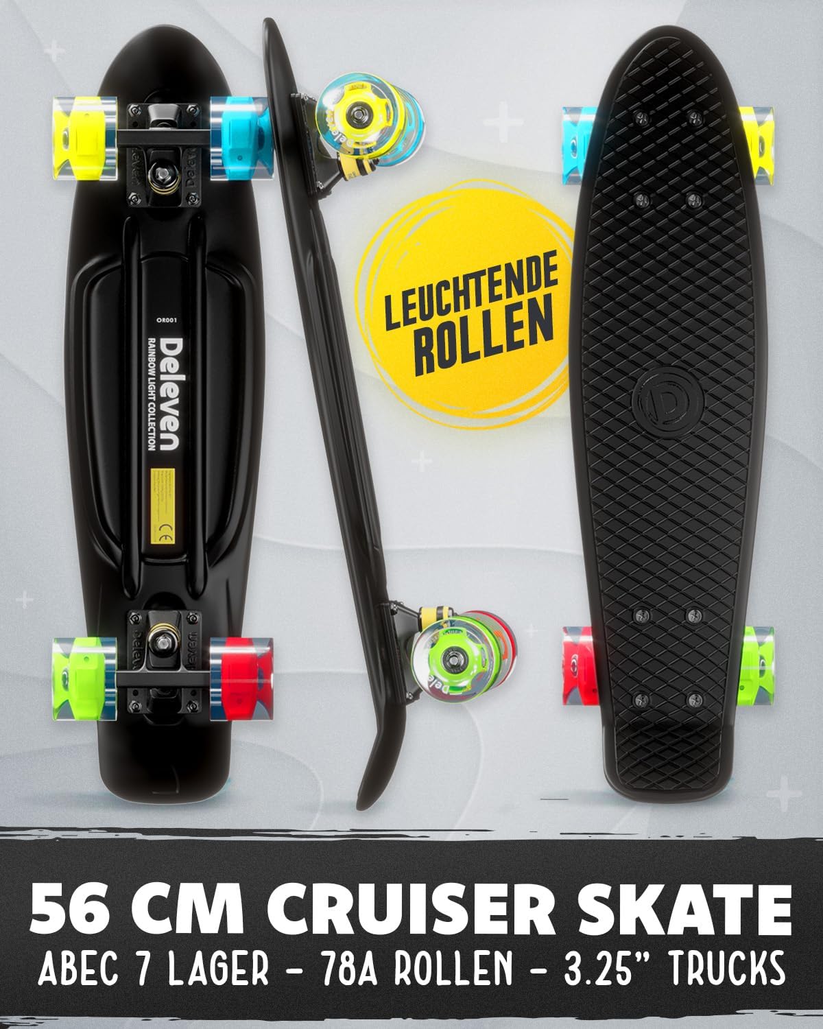 Detalle 2 de D Deleven Skateboard mit LED 56 cm