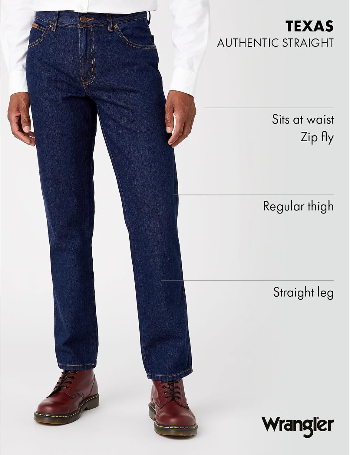 Detalle de Wrangler Texas Stretch Straight Men's Jeans W1217539B