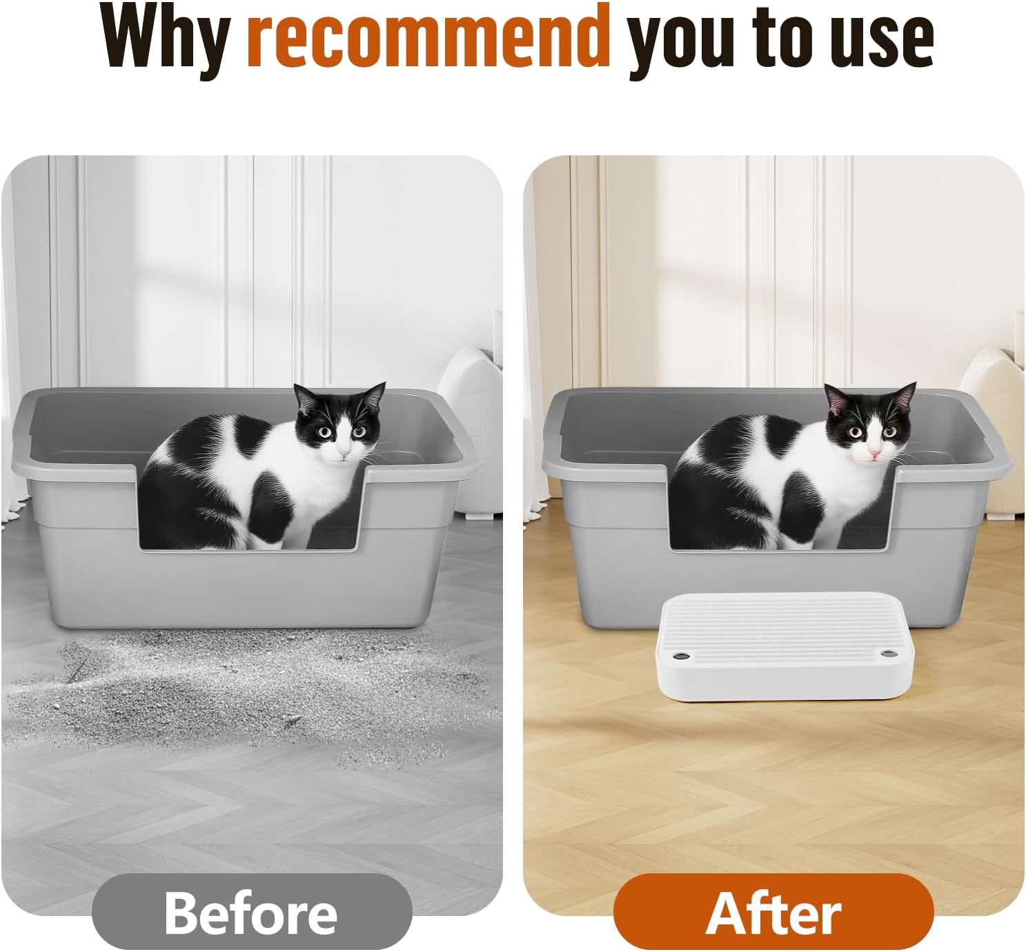 Detalle de Bartuke Cat Litter Box Ramp Mat with Filter Function
