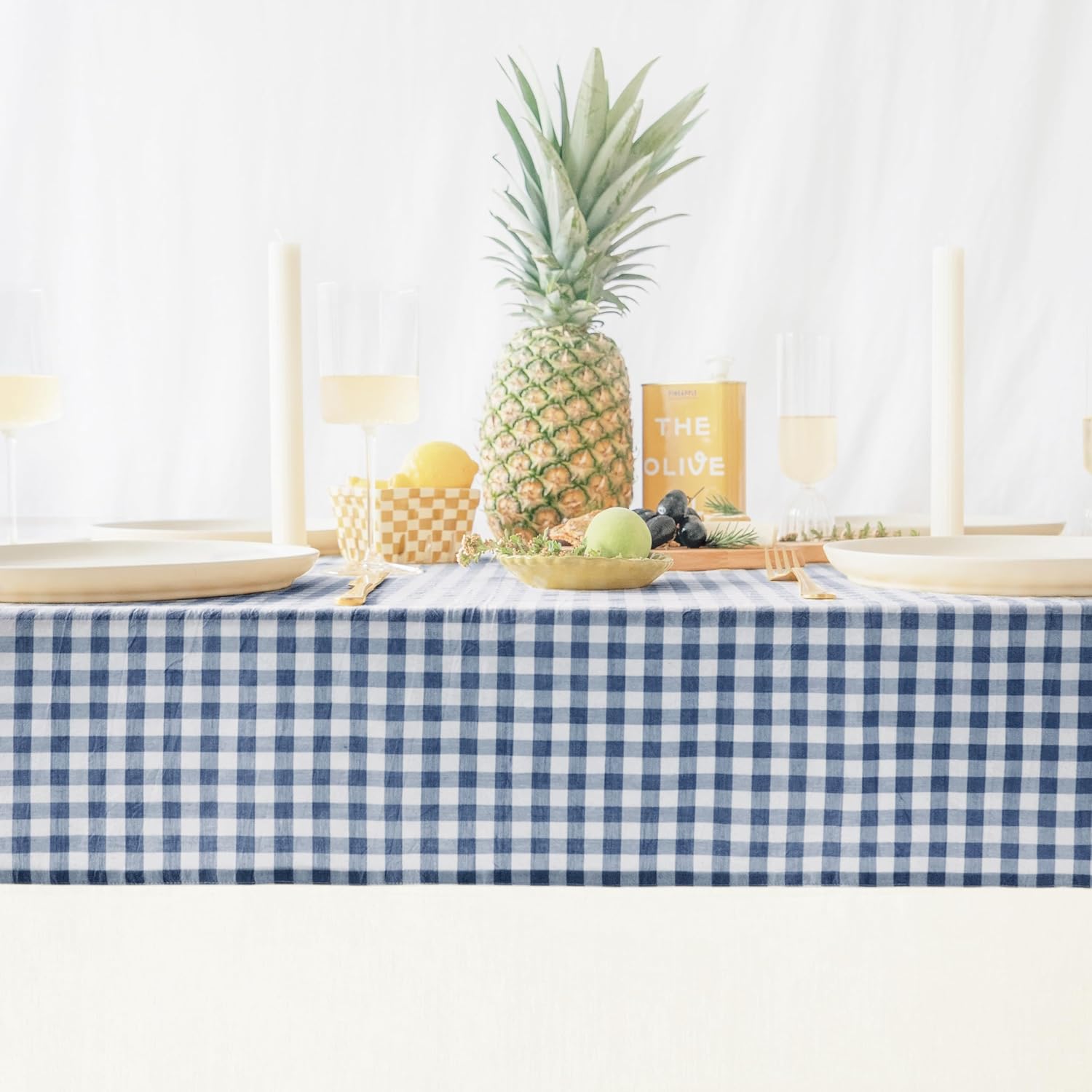 Thumbnail 1 de MONDAY MOOSE Gingham Checkered Farmhouse Tablecloth, 55x70 inches