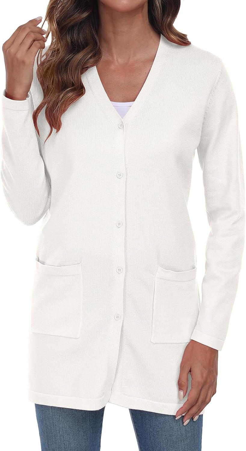 Thumbnail 3 de YUNDAI Women's Open Front Lightweight Cardigan with Pockets
