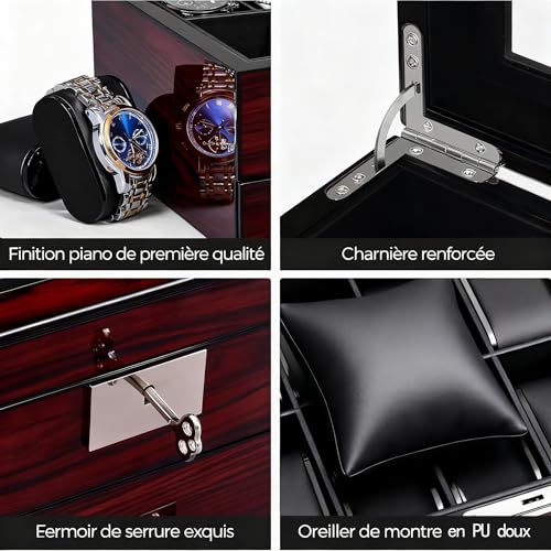 Detalle de ANWBROAD boîte à montres 20 emplacements