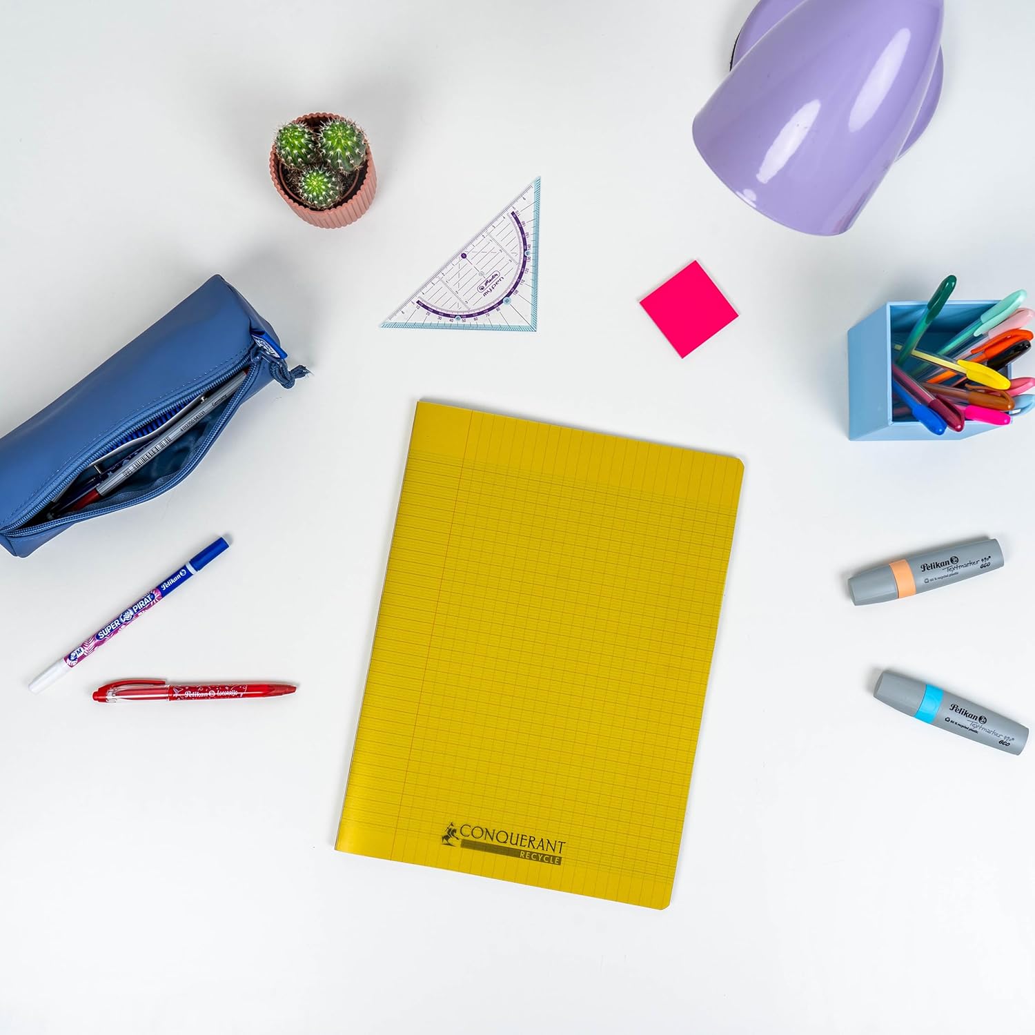 Thumbnail 6 de Conquérant – Lot de 3 Cahiers Classique 24x32, 96 Pages, Grands Carreaux Seyès, Couverture Polypro (Jaune, Vert, Bleu)