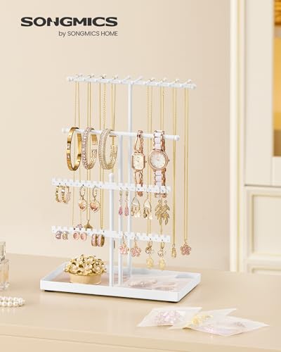 Detalle de SONGMICS Soporte para Joyas: Organizador de 3 Niveles de Acero