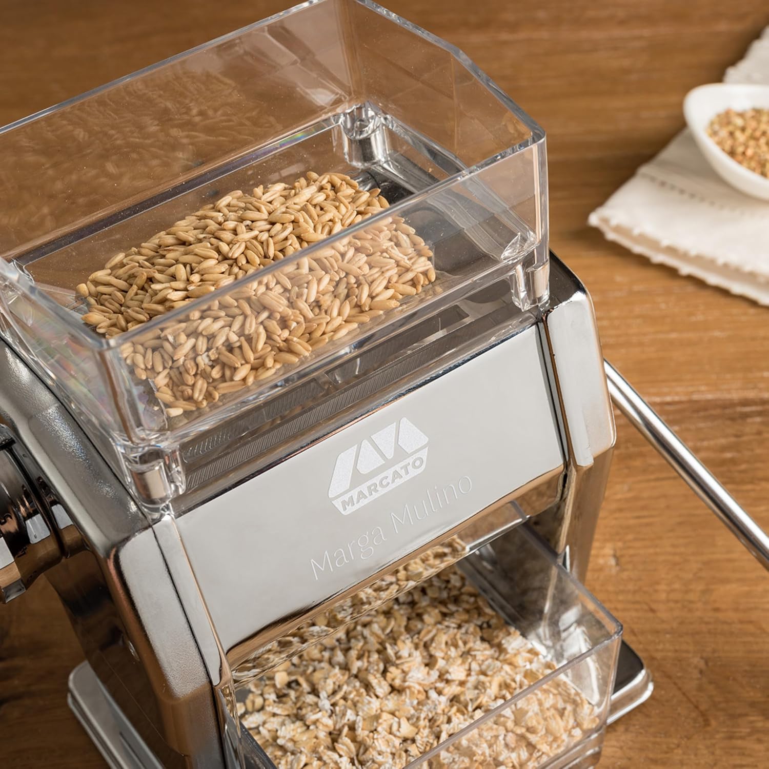 Detalle 2 de Marcato Marga Mulino Grain Mill for Flakes, Flour and Cereal