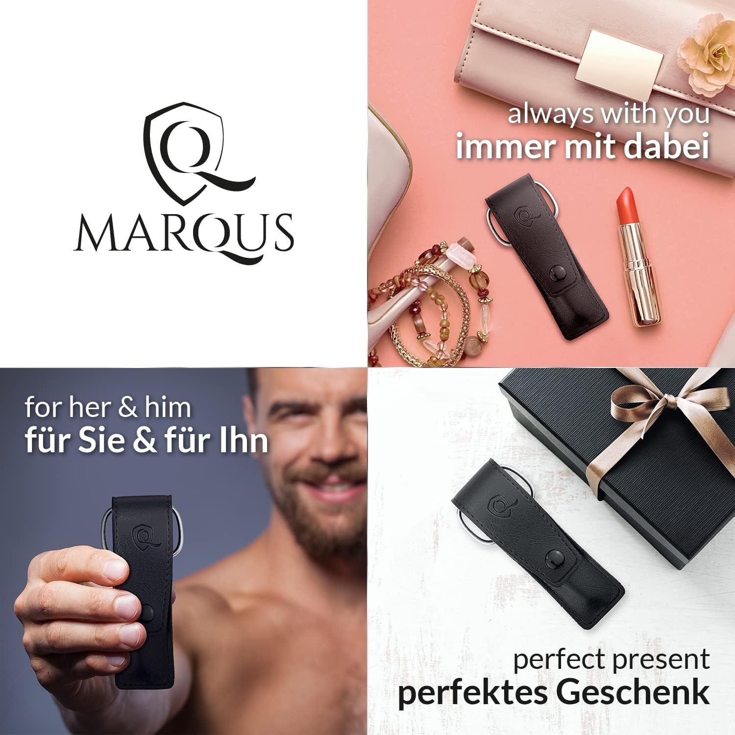 Detalle de marQus kit manucure femme et homme 3 pièces — voyage, ciseaux à ongles, lime en acier, set de manucure