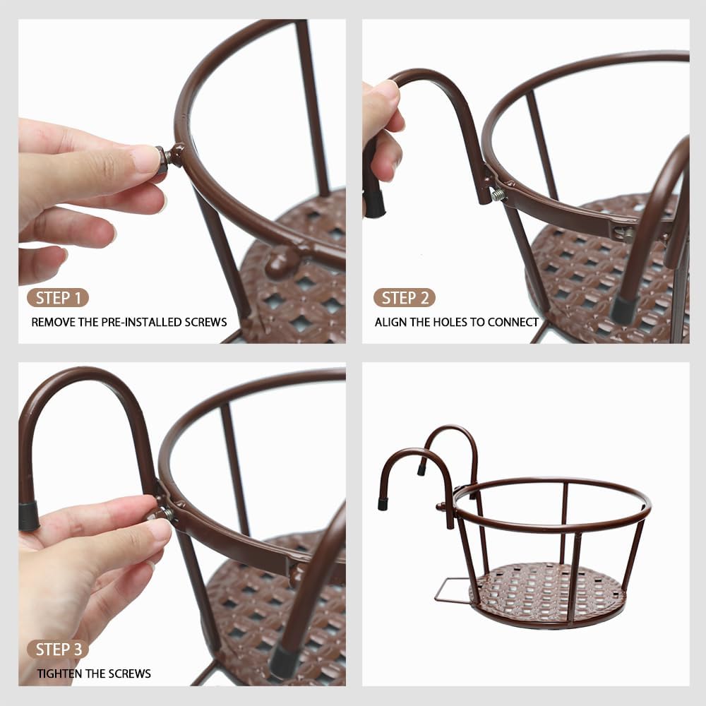 Detalle de NEISRAI Metal Railing Planter Holder