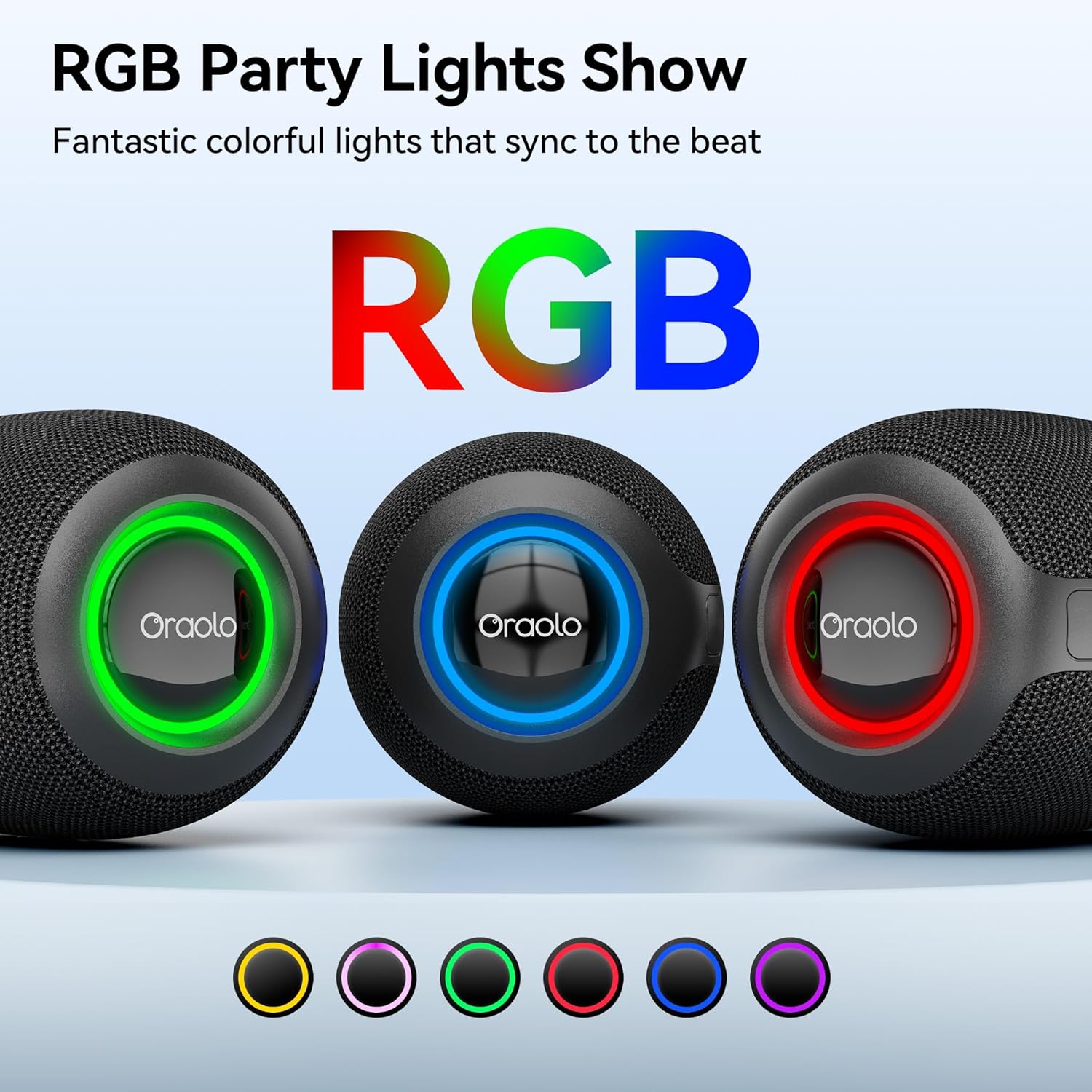 Thumbnail 2 de oraolo Cassa Bluetooth portatile IPX7 da doccia con Bluetooth 5.4 e 15W