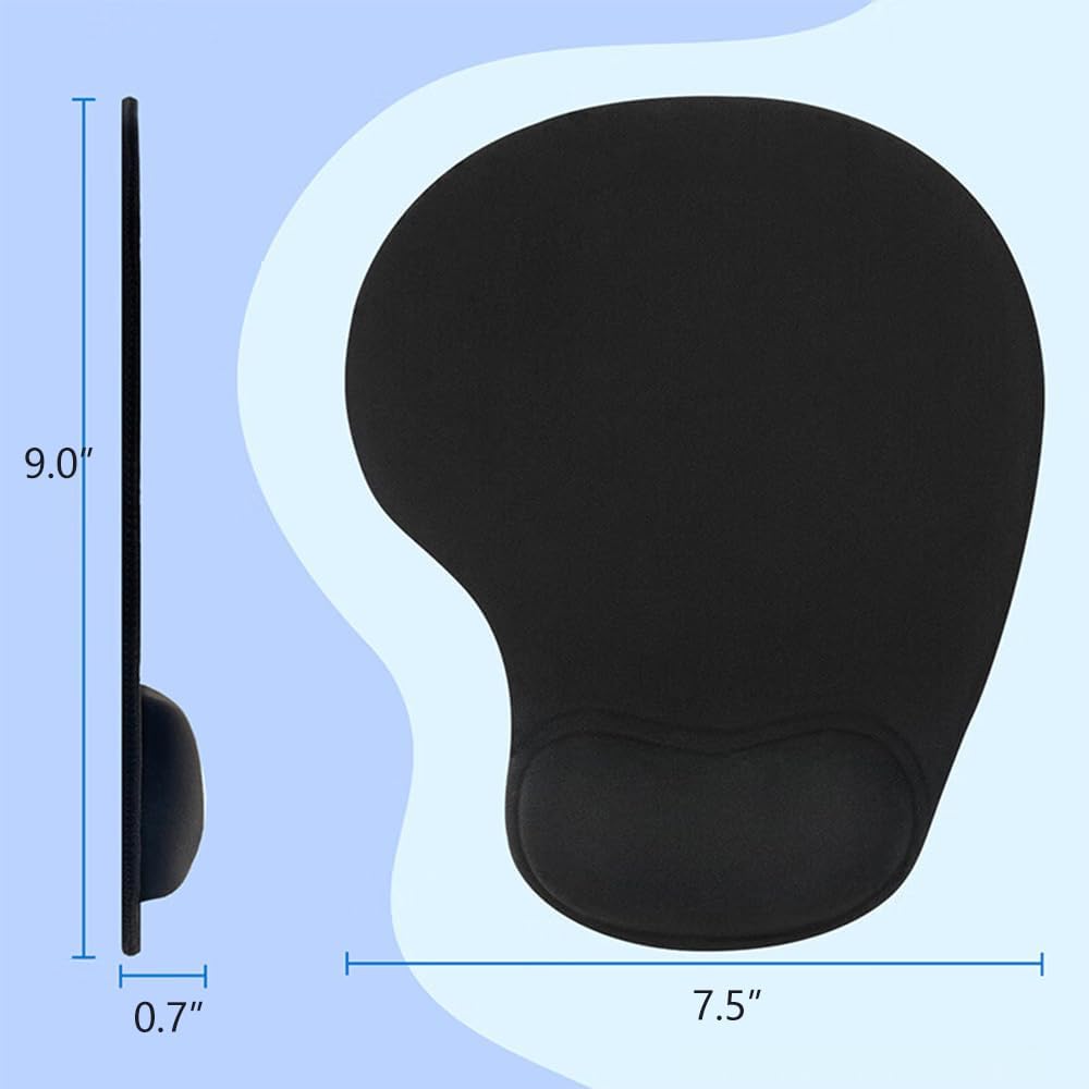 Detalle de JYWYBF Ergonomic Mouse Pad with Wrist Rest, Blue Gel Support, Non-Slip Base
