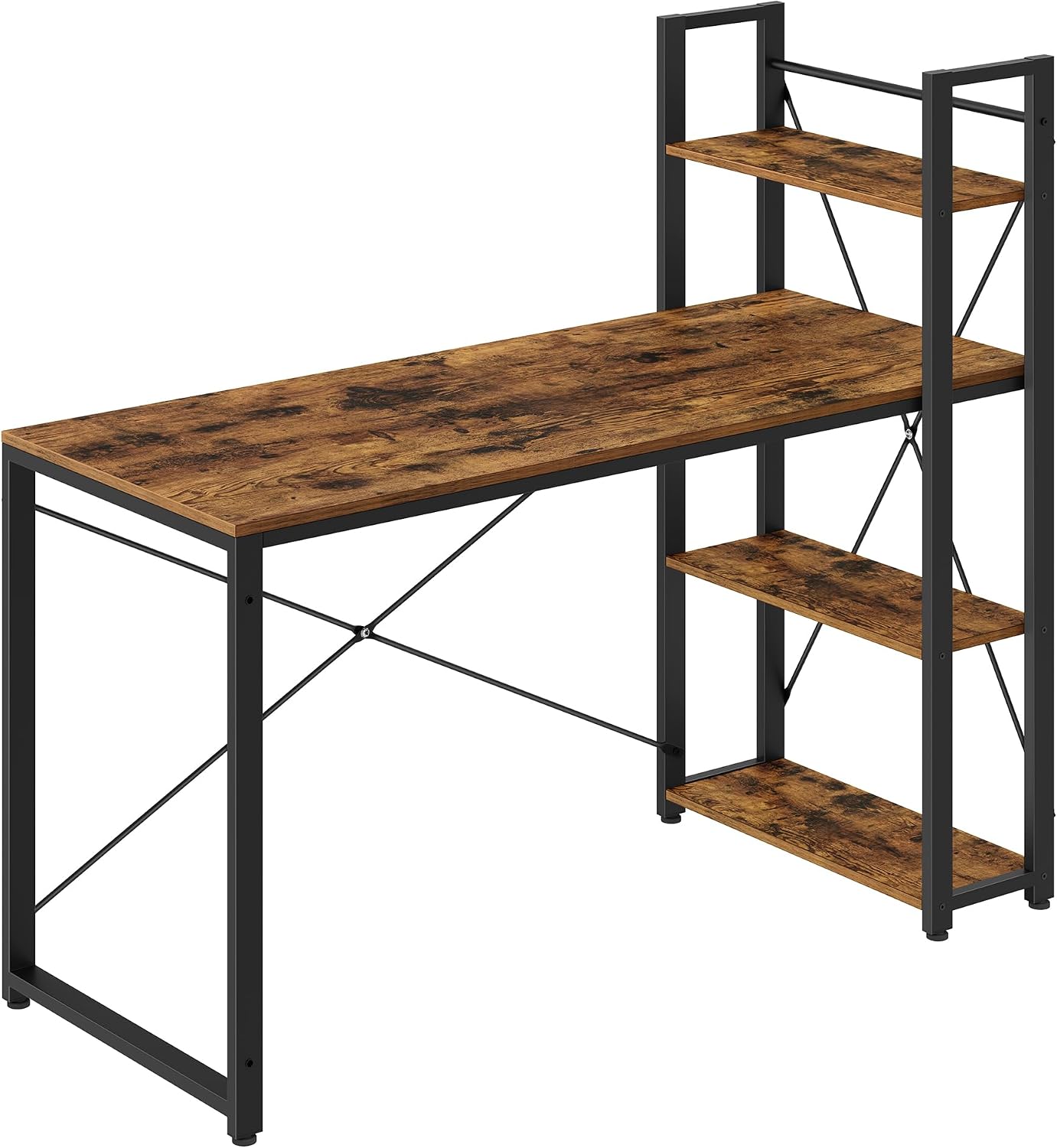 Detalle de VASAGLE BARNET LWD048W44 – biurko komputerowe z regałem, blat 120 × 60 cm