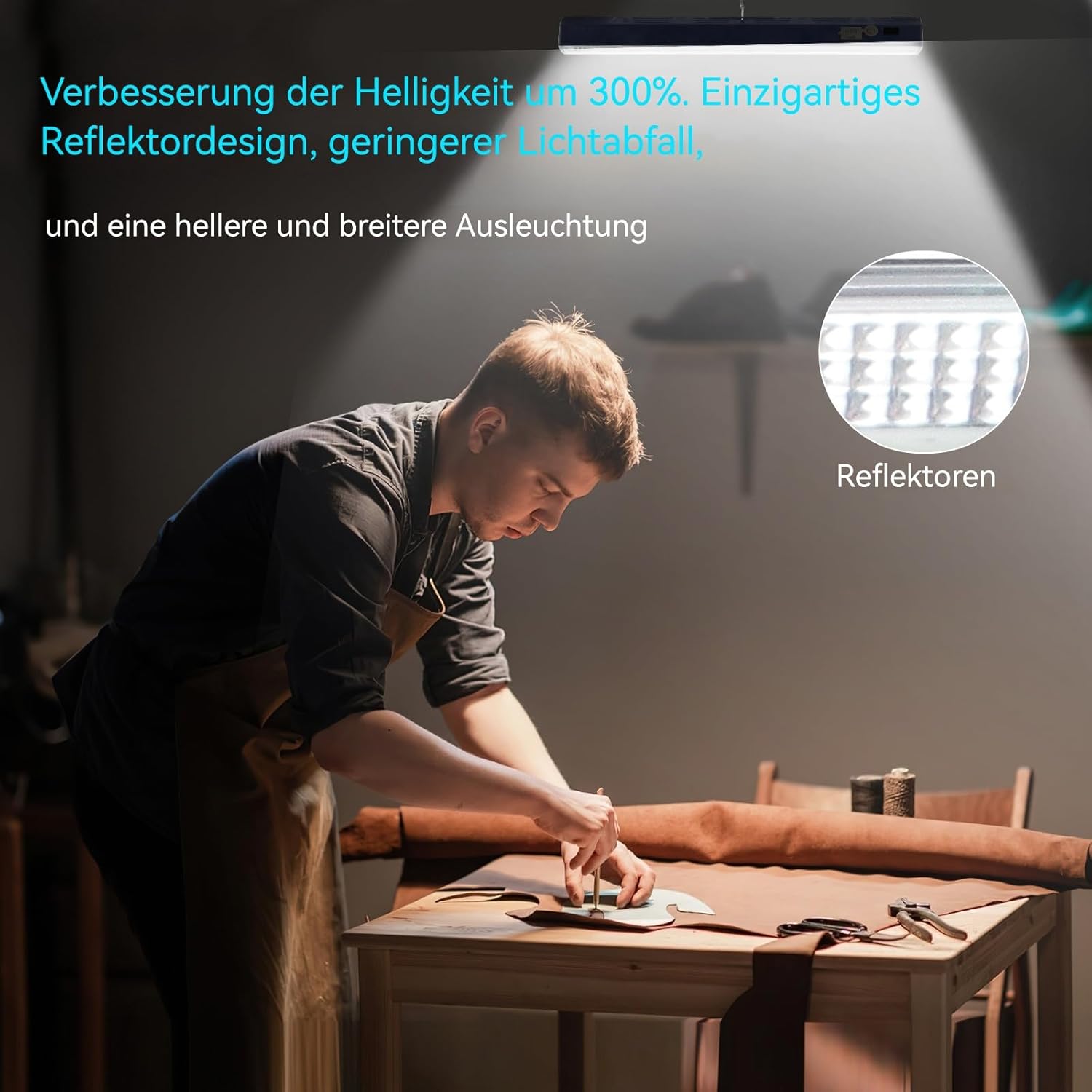 Thumbnail 3 de LETOUR Werkstattlampe mit Akku, 216 LEDs, 7500 mAh – Arbeitsleuchte für Werkstatt & Notlicht