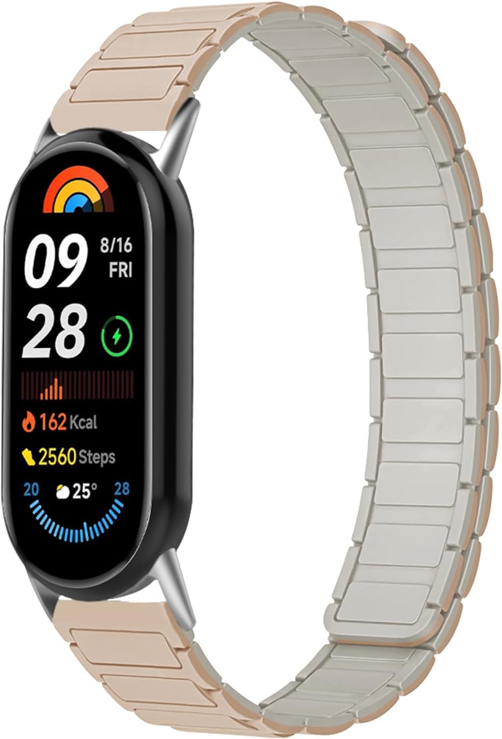 Detalle de RosMank Silicone Watch Band for Xiaomi Smart Band 10/9/8 – Magnetic Replacement Strap