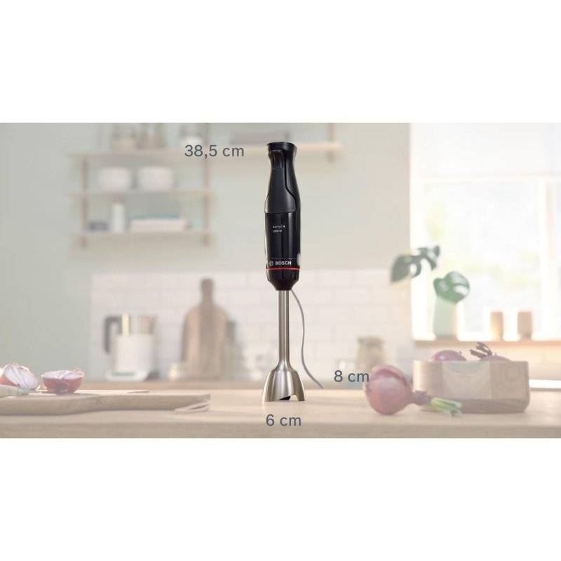 Detalle 2 de Batidora de inmersión Bosch Serie 4 MSM4B620 1000W Negra: potencia y precisión para tu cocina