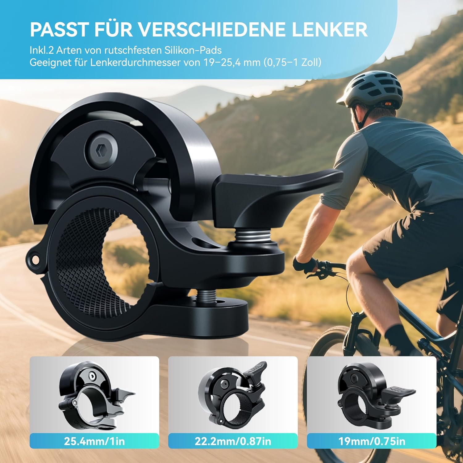 Thumbnail 1 de Greallthy Fahrradklingel – kompatibel Ø 19–25,4 mm, extrem laut und robust