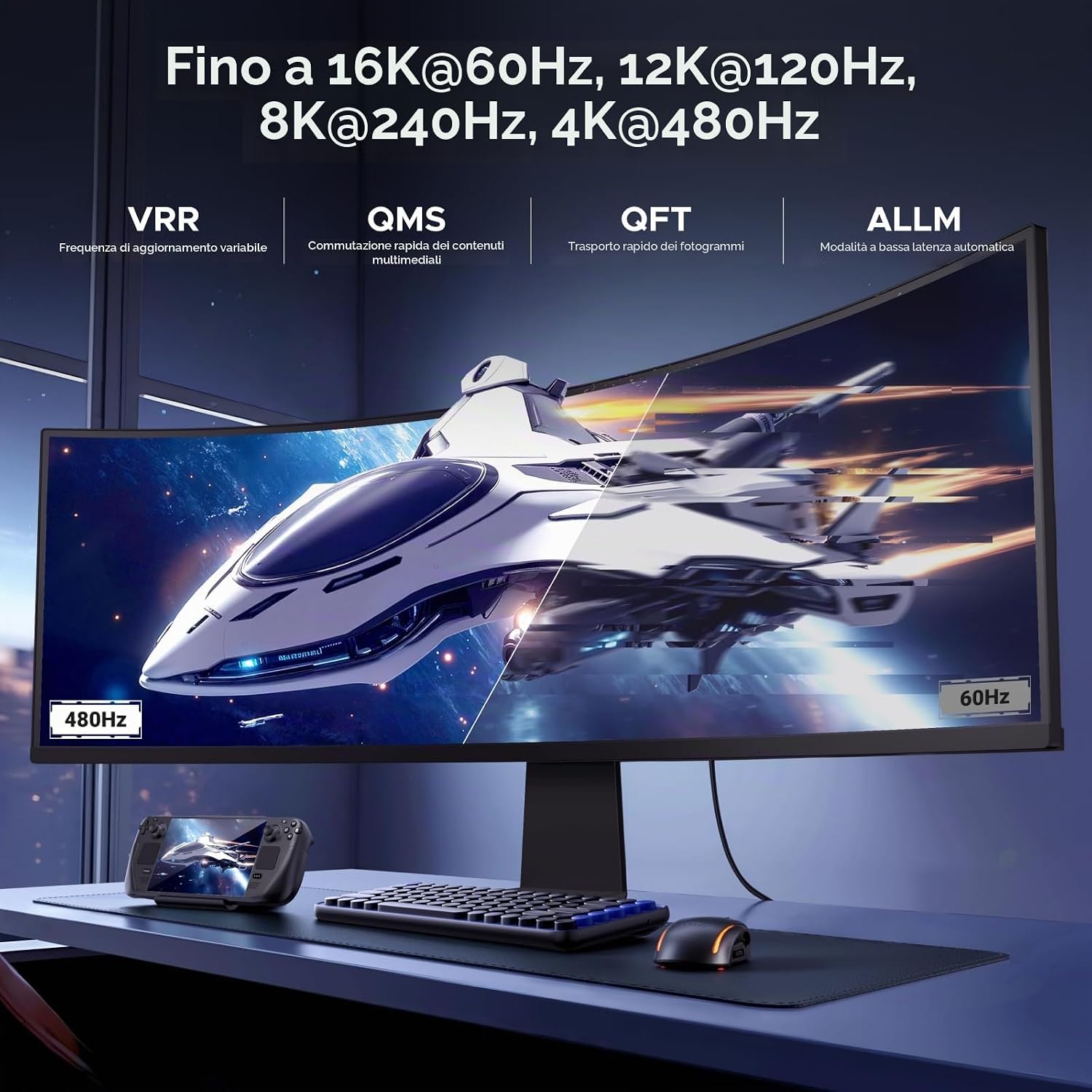 Detalle de UGREEN Cavo HDMI 2.2 16K 60Hz 12K/8K 240Hz 96Gbps – Alluminio e Nylon, compatibile PS5/PS4/Xbox/PC