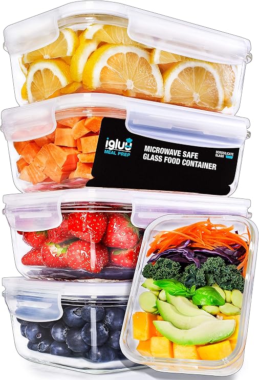 Detalle de Igluu Meal Prep - Set de Recipientes de Vidrio 🥗