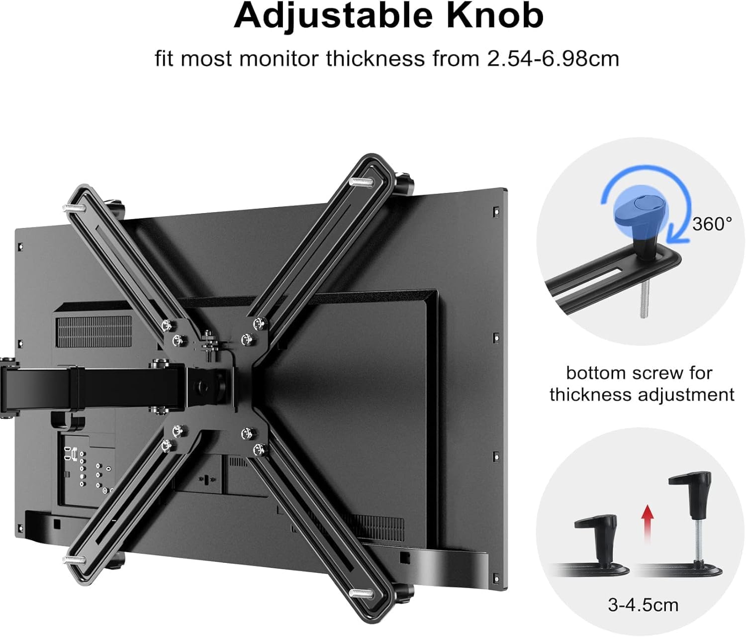Detalle 2 de Suptek WK002 Adattatore di Montaggio VESA per Monitor 13–27" non-VESA (75×75 mm e 100×100 mm)