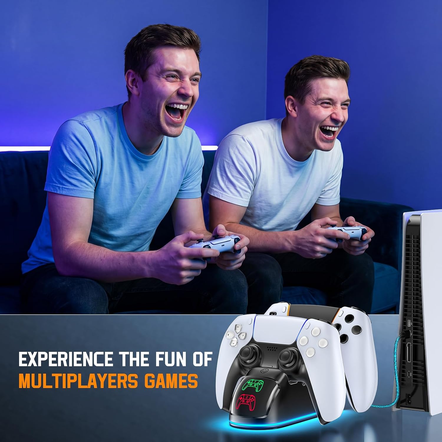 Thumbnail 6 de RGB PS5 Ladestation 2x Controller 2h Ladezeit