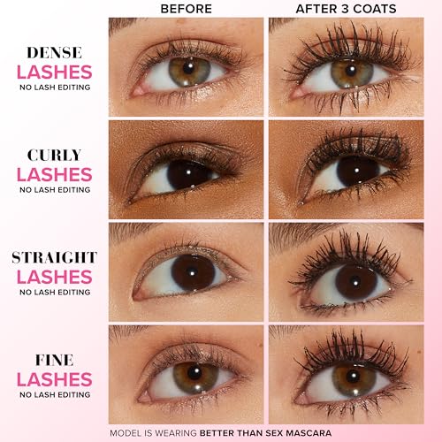 Detalle de Too Faced Better Than Sex Volumizing and Lengthening Mascara — Vegan, Cruelty-Free, Hourglass Brush