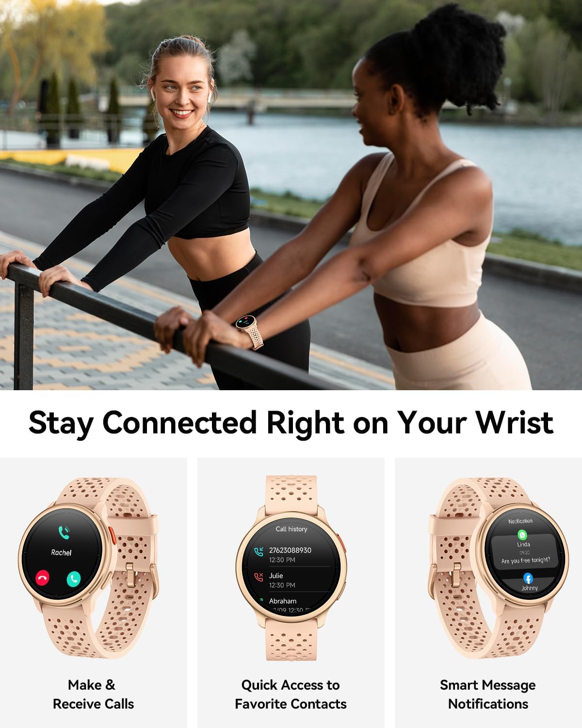 Detalle de Quican Smart Watch for Women and Men — 1.27" AMOLED, 120+ Sports, 3ATM, Bluetooth Calling