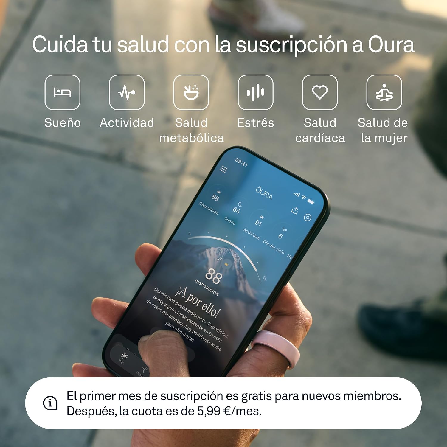 Thumbnail 3 de Oura Ring 4 Ceramic Cloud (Talla 8) – Averigua tu talla con el Kit de Tallaje
