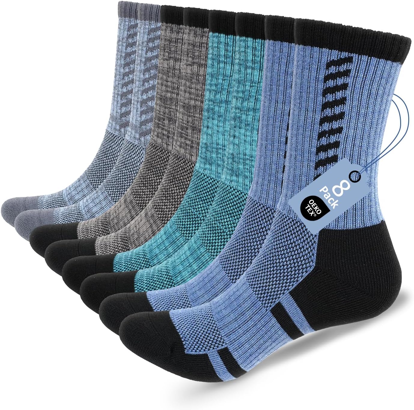 Detalle de ZFSOCK Men's Work Boot Socks, Fully Cushioned with Reinforced Heels and Toes