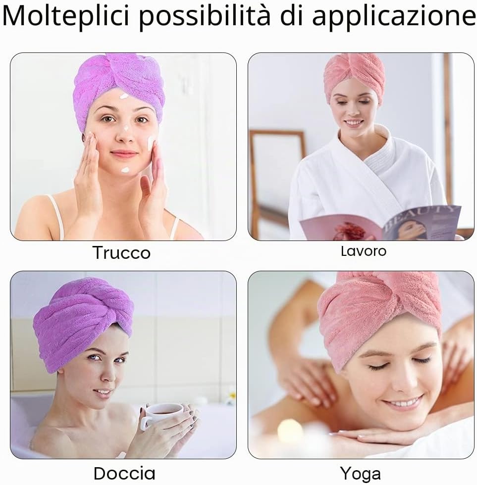 Thumbnail 6 de URAQT Asciugamano Per Capelli, 3 Pcs: turbante in microfibra per asciugatura rapida e protezione capelli