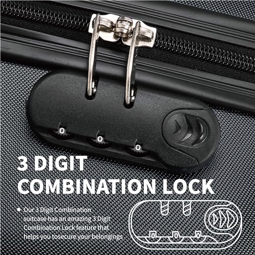 Detalle de FLYMAX 29" Large Suitcase with 4 Wheels, 103 Litre Capacity – ABS Hard Shell, 3-Digit Lock & Telescopic Handle