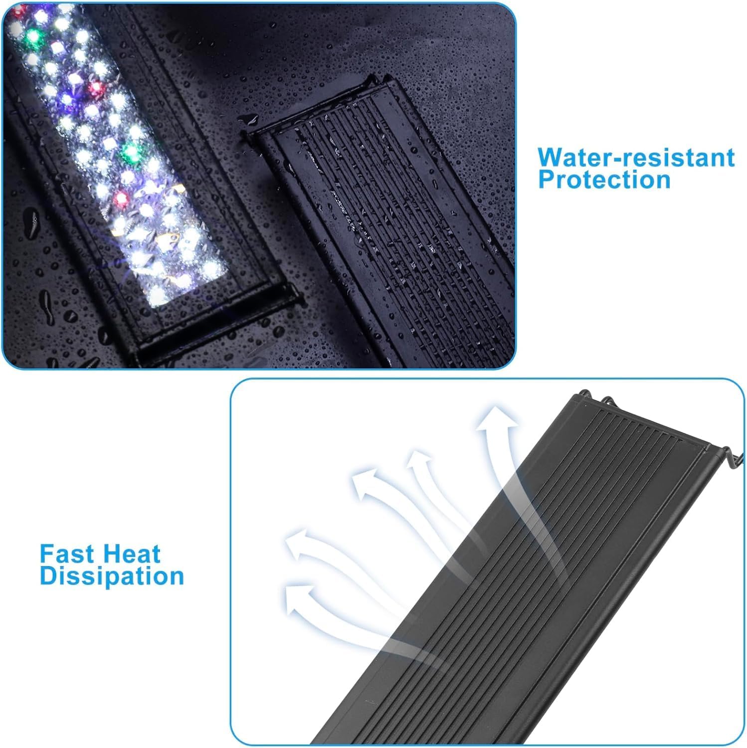 Detalle 2 de Baitai Aquarium Light 24/7 Full Spectrum LED with LCD Controller (IP67, 45–60cm)
