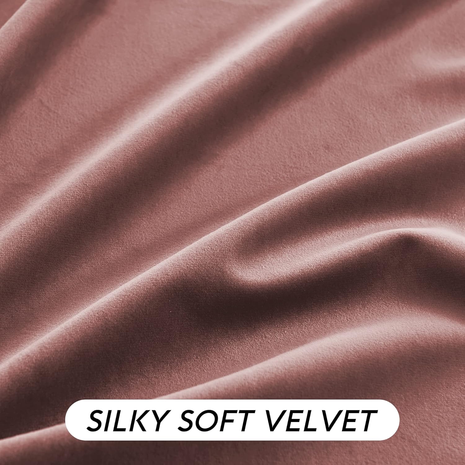 Thumbnail 6 de RYB HOME Dusty Pink Velvet Curtains – 84 Inch, 2 Panels (104” Wide Total) for Room Darkening & Energy Efficiency