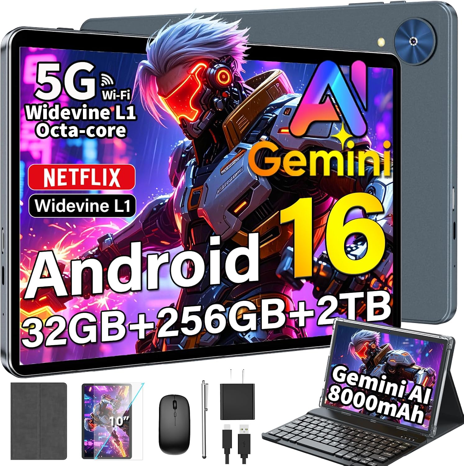 Detalle de Android 16 Tablet, 10.1-Inch