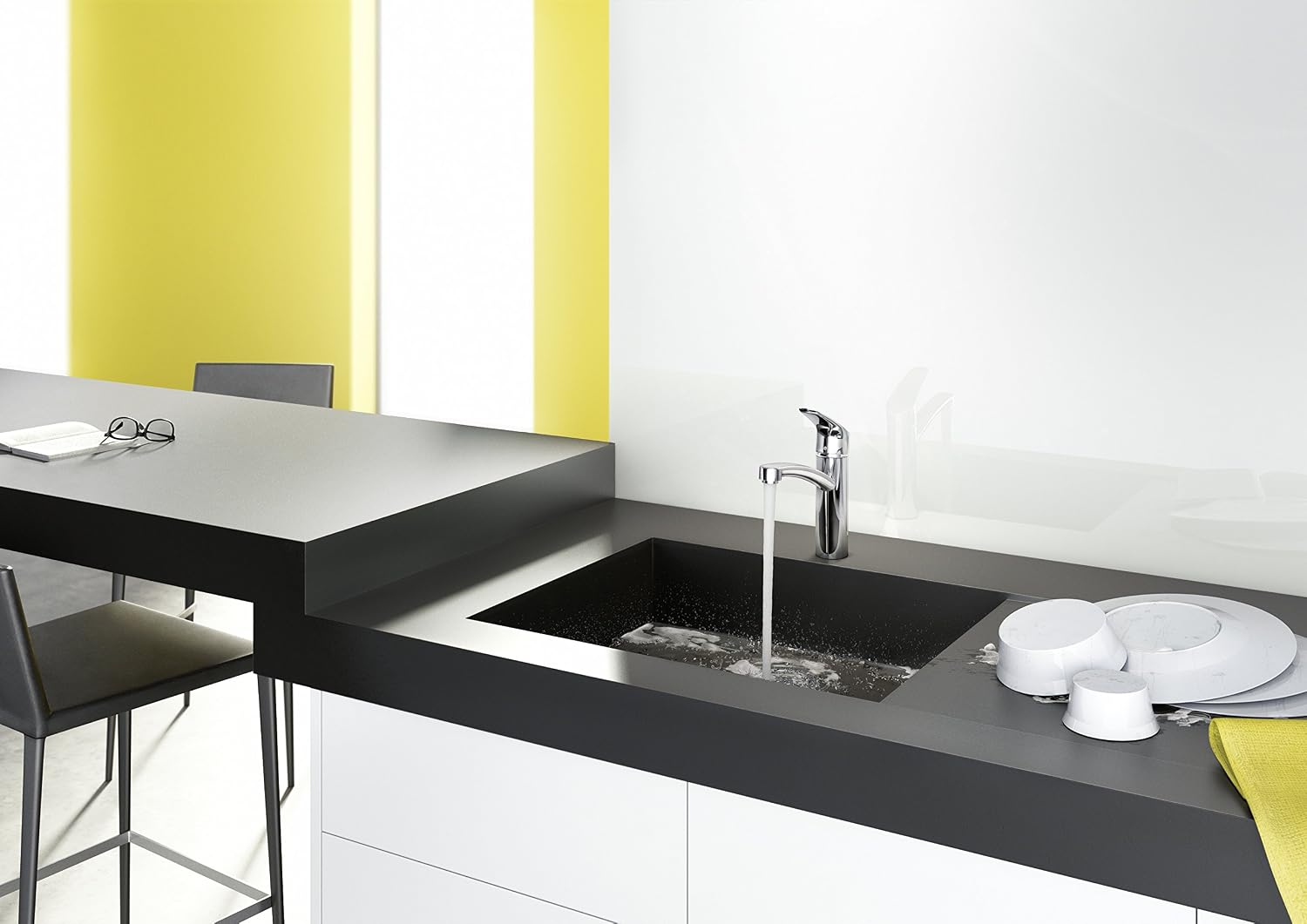 Detalle 2 de Hansgrohe Focus M41 Mitigeur de cuisine 160, jet unique, acier inoxydable – performance et élégance durable